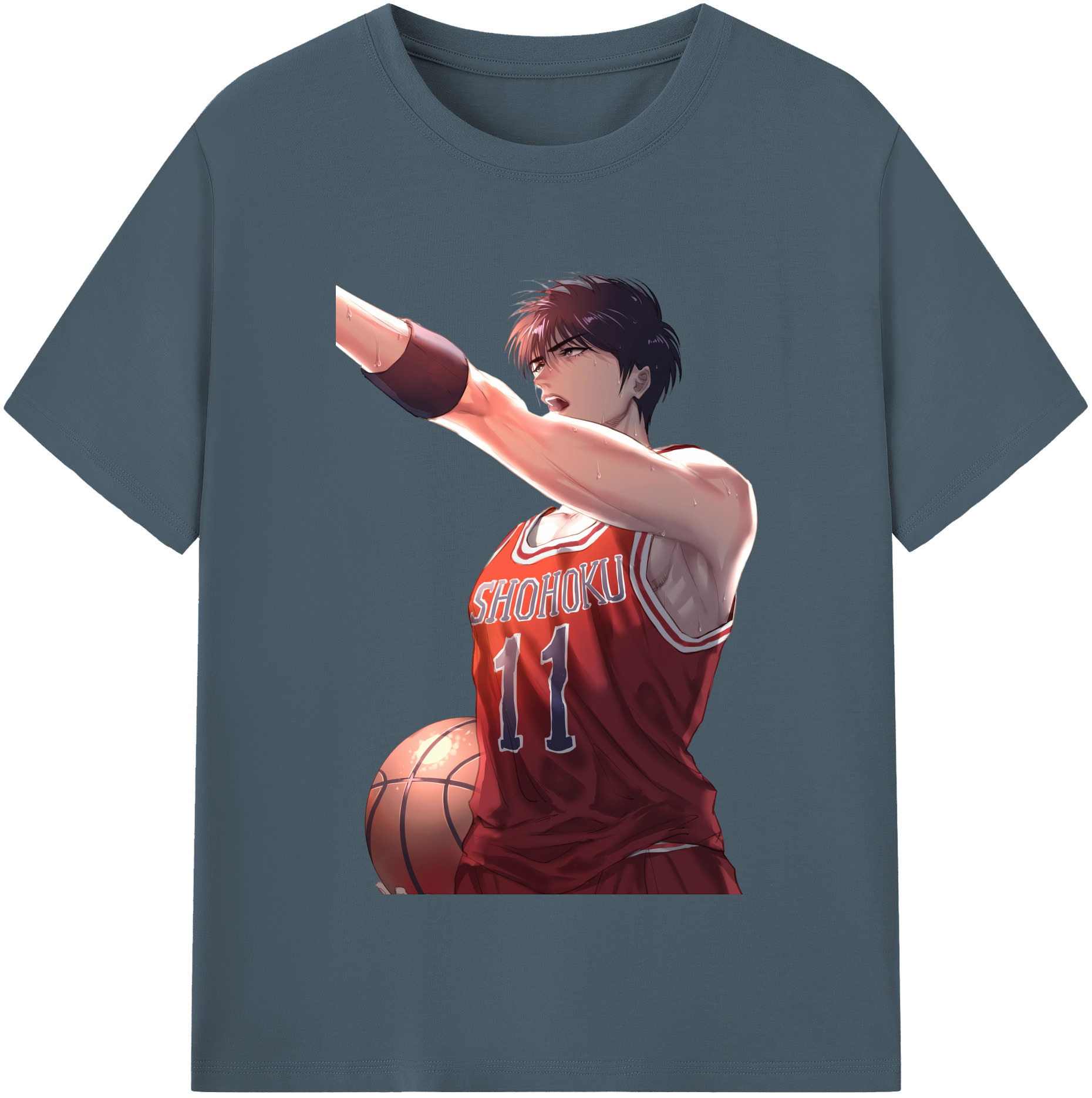 SLAM DUNK／スラムダンク 綿100％半袖Tシャツ（フロントプリント）